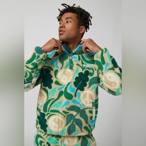 Parks Project UO Exclusive Peace Leaves Fleece Mock Neck Sweatshirt